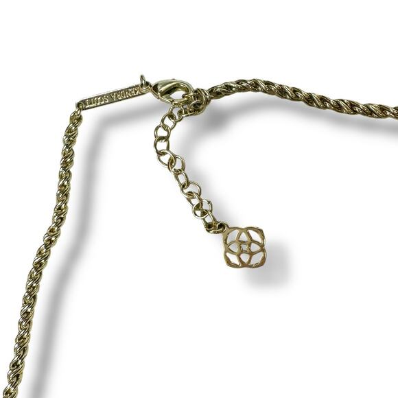 Kendra Scott NWOT Rebecca Abalone Shell Rare Style Gold Tone Statement Necklace - Picture 8 of 9